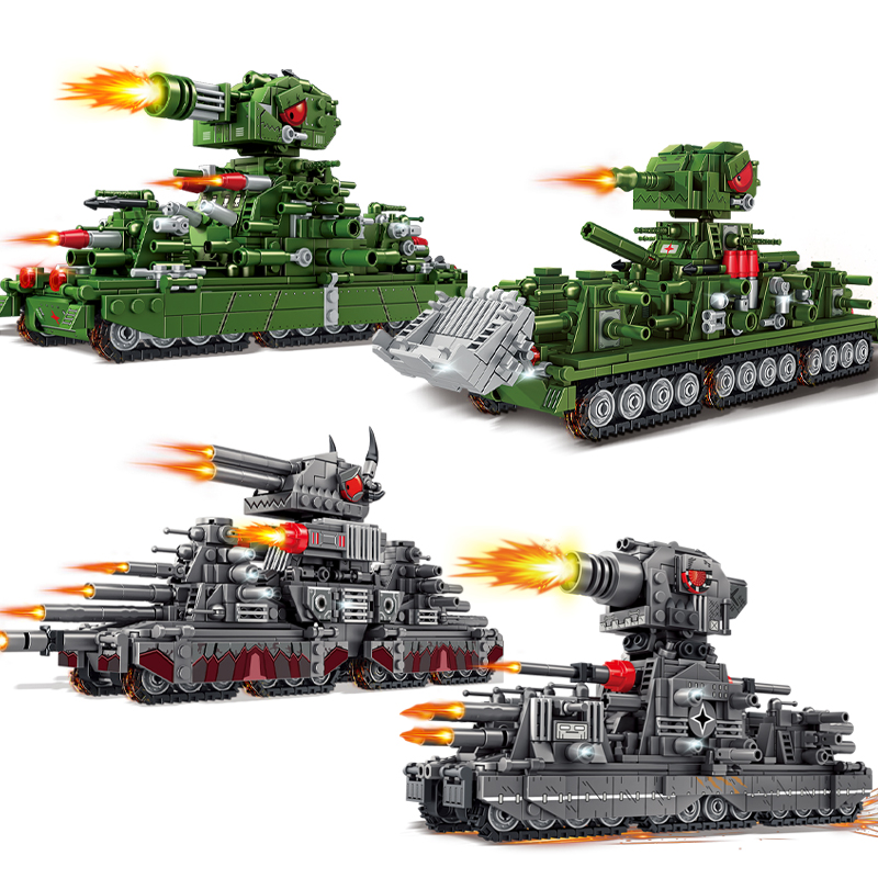 Lego Compatible Military Tank - Panzerwelt-Cartoon-Modell, Baustein-Set, KV44, Carl Monster, Panzer