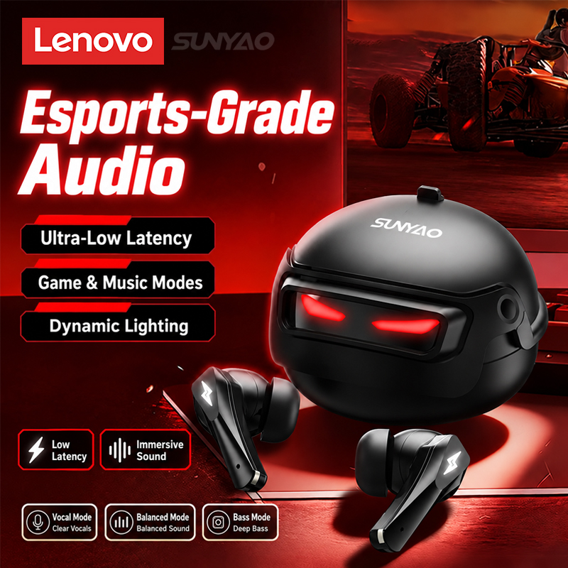 Video Games - Choice Lenovo GT101 Gaming-Headset, kabellose Bluetooth-6.0-Kopfhörer