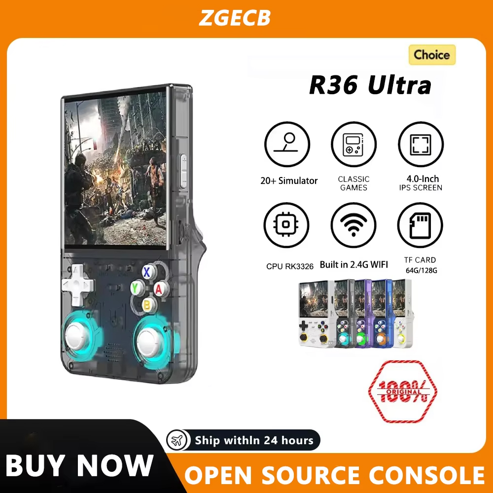 Retro Handheld Game Console R36S - FLLAPT R36Ultra Retro Handheld-Videospielkonsole Linux-System 4,0-Zoll