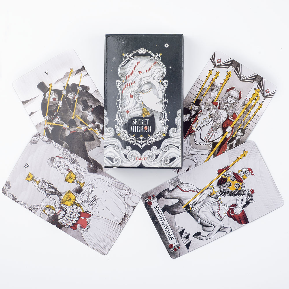 Tarot Cards Deck With Guidebook - Secret Mirror Tarotkarten 10,3*6cm Feminine Kunst-Tarotkarten