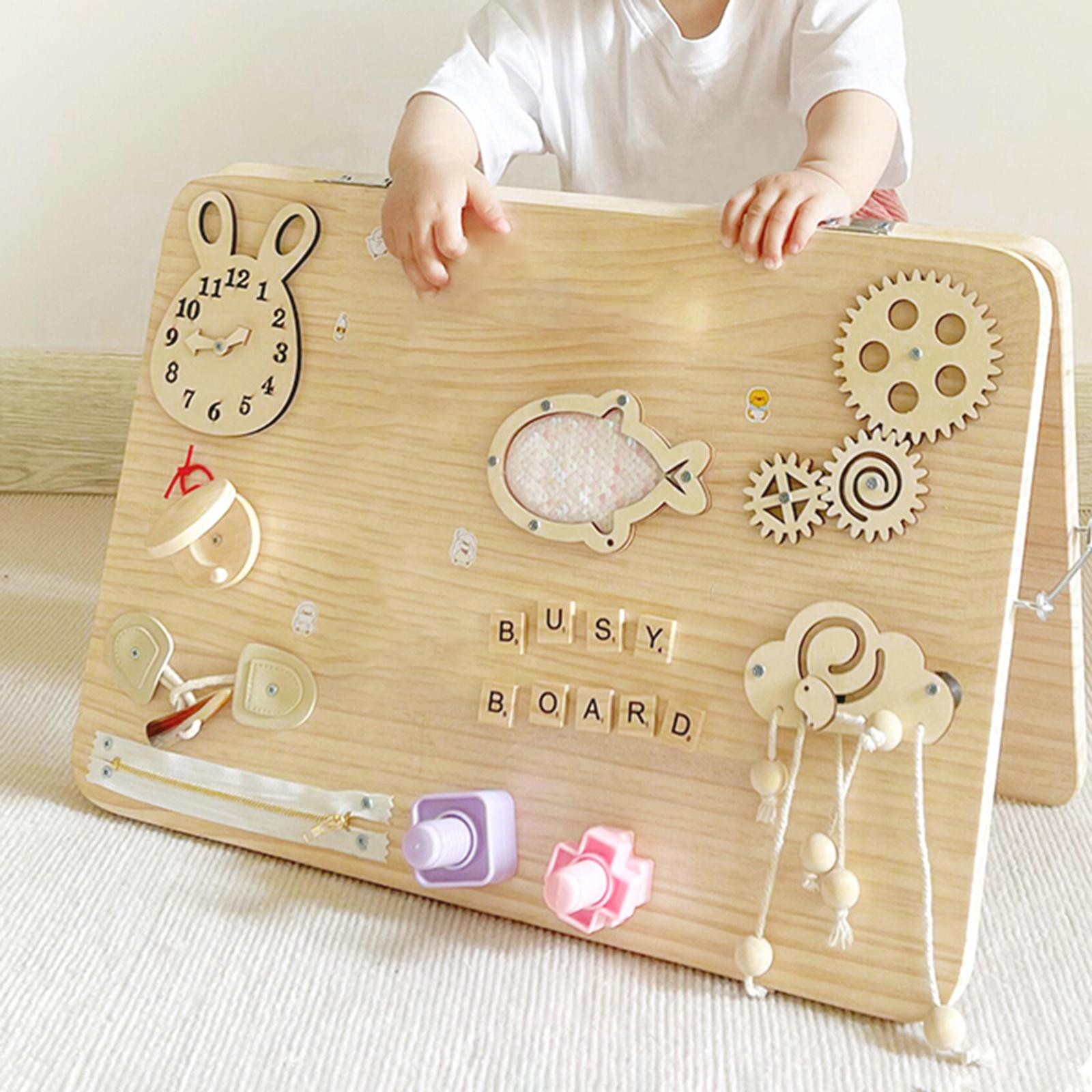 Hölzernes Montessori-Aktivität – Montessori Wooden Busy Board Toddler Bewertung und Preis